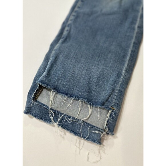 Frame Denim Le High Straight Medium Wash Crop Distressed Jean LHSTRS517 Size 26 - Picture 7 of 9